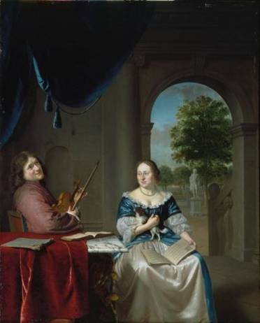 Jan van Musschenbroek and His Wife ca. 1685-1688  by Pieter Cornelisz van Slingeland   1640-1691  Museum of Fine Arts Boston 1981.133